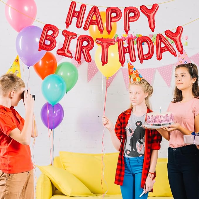 LIOZEOKUN Happy Birthday Balloon Letters 16 inch Mylar Foil Birthday Balloons - Image 3
