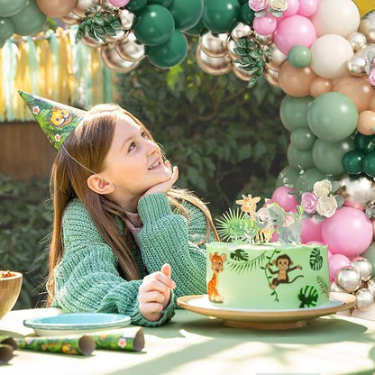 128Pcs Sage Green and Pink Balloon Arch Kit - Image 7