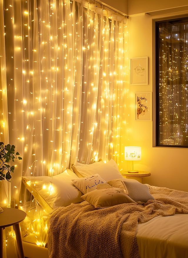 Brightown 2 Pack 300 LED Fairy Curtain Lights, 9.8ft x 9.8ft String Lights | - Image 4