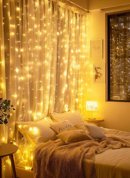 Brightown 2 Pack 300 LED Fairy Curtain Lights, 9.8ft x 9.8ft String Lights | - Image 4