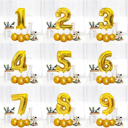 40 Inch Gold Number Balloons, Helium Mylar Foil Number Balloons - Image 6