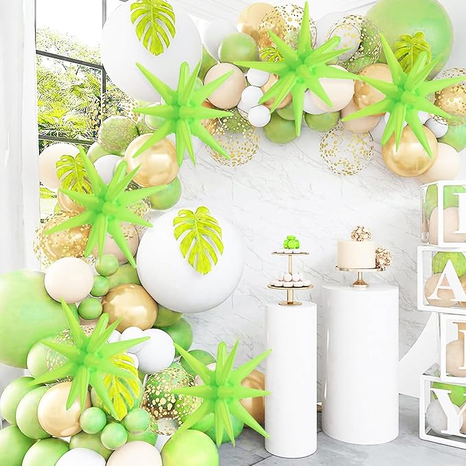 TONIFUL 4 Pcs Star Balloons Light Green Foil Explosion Party Decoration | 22 - Image 4