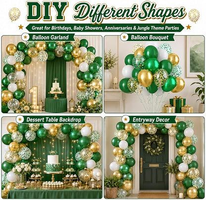 Green Gold Balloons 60PCS Metallic Gold Green - Image 6
