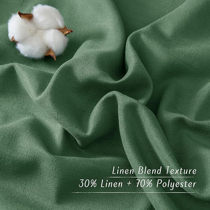 NICETOWN Linen Flax Semi Sheer Curtains 94" Length, Grommet Window Treatments - Image 3