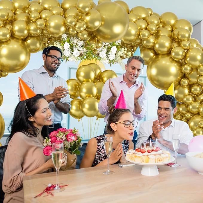 114pcs Metallic Gold Balloons Arch Kit, 18 12 10 5 inch Gold Balloons | - Image 6