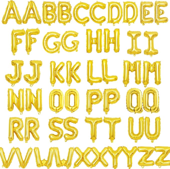 52 Pcs 2 Sets of 16 Inch “A-Z” Letter Balloons Set – Complete Alphabet Mylar by Broeify