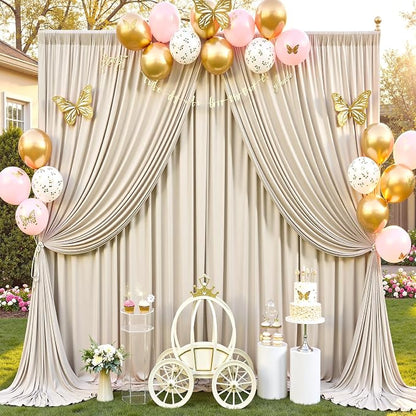 10ft×12ft Beige Backdrop Curtain - Image 5
