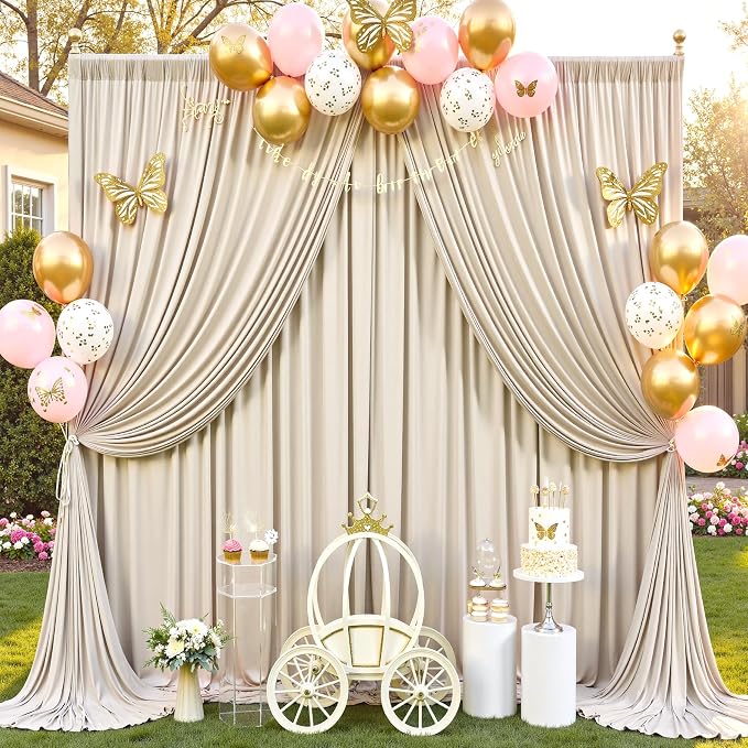 20ft×12ft Beige Backdrop Curtain - Image 5