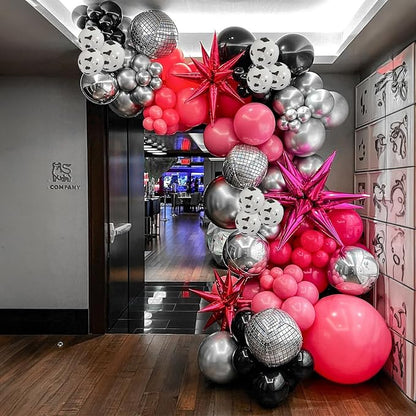 Hot Pink and Black Balloons Arch Kit, Cowgirl Farm Birthday Decoration western - Image 4