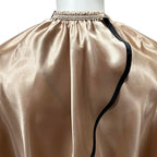 Salon Styling Capes for Clients, Hair Dye Cutting Capes with Elastic Hooks, Waterproof Light Weight Satin Sheen Styling Cape Barber Gown for Stylist, 63”*56”(Champagne Color)