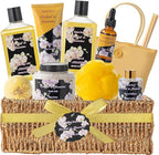 christmas gift bath basket, Bath and Body Gift Basket Orchid & Jasmine Spa Gift Baskets for Women Fragrant Body Lotions, Christmas Gifts for Women, Home Spa Gift Basket, Bath Kit Cosmetic bag Sets