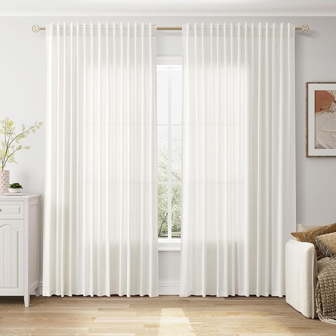Extra Wide 100x108 Inch Linen Curtains - Image 6
