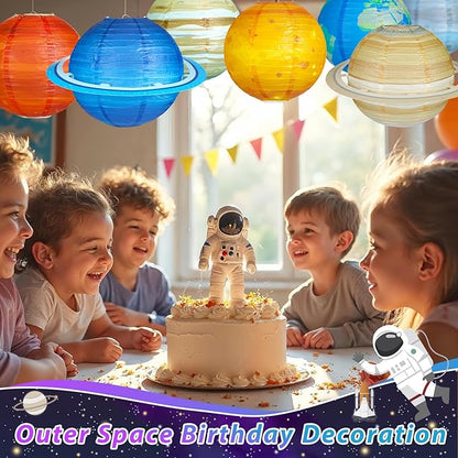 8 PCS Planet Paper Lanterns, 12 Inch Outer Space Party Decorations, Solar - Image 6