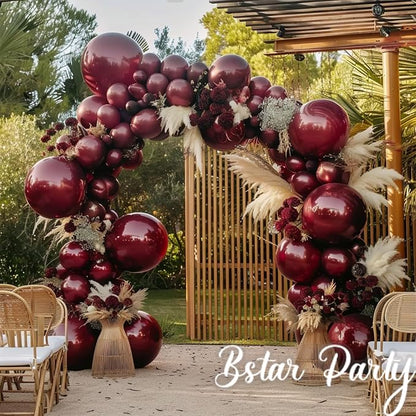 Double Stuffed Burgundy Balloon Garland Arch Kit | 18/12/10/5inch Different - Image 5