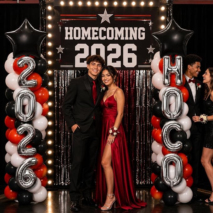 2 Sets Homecoming 2026 Balloon Column Stand Party Decorations Kits - Image 2