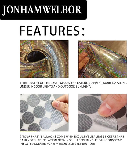 Jonhamwelbor 40 Inch Laser Silver 30 Balloon Numbers Foil Mylar Giant Balloon - Image 4