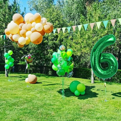 TONIFUL 40 Inch Dark Green Number 6 Balloons Large Foil 6th Birthday Decor | - Image 5