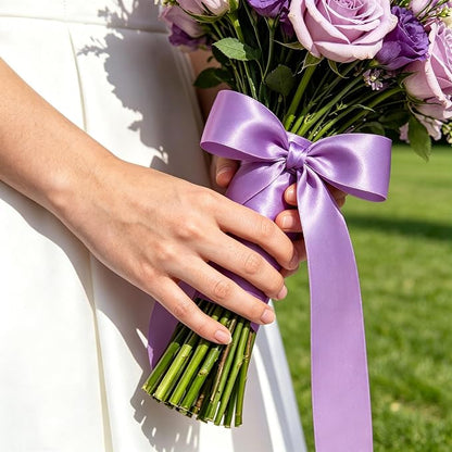 30Yards 1In Lavender Satin Ribbon - Image 8