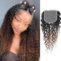 T1B/2/30 Ombre Water Wave 5x5 Lace Closure 100% Real Human Hair 14 Inch Chestnut Brown Ombre Water Wave Transparent Lace Closure