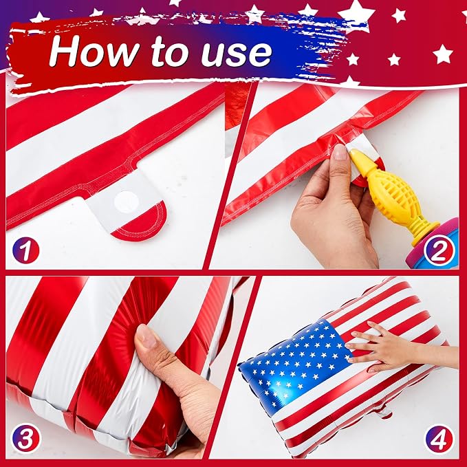 Zhanmai 12 Pcs Patriotic Eagle Foil Balloons American Party Decorations | Flag - Image 3