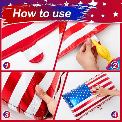 Zhanmai 12 Pcs Patriotic Eagle Foil Balloons American Party Decorations | Flag - Image 3