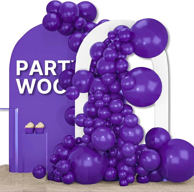 PartyWoo Dark Purple Balloons 155pcs Royal Purple Color 18 12 10 5 Inch | by PartyWoo