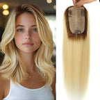 Womens Real Human Hair Toppers for Thin Hair #T3/60, 16 Inch Length 3x5 Inch Injected Silk Base 130% Density Hair Pieces