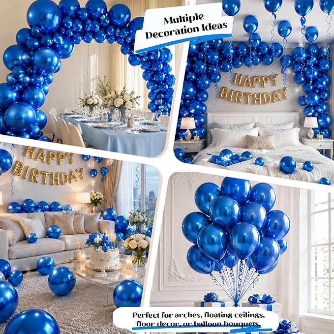 Metallic Blue Balloons - Image 5