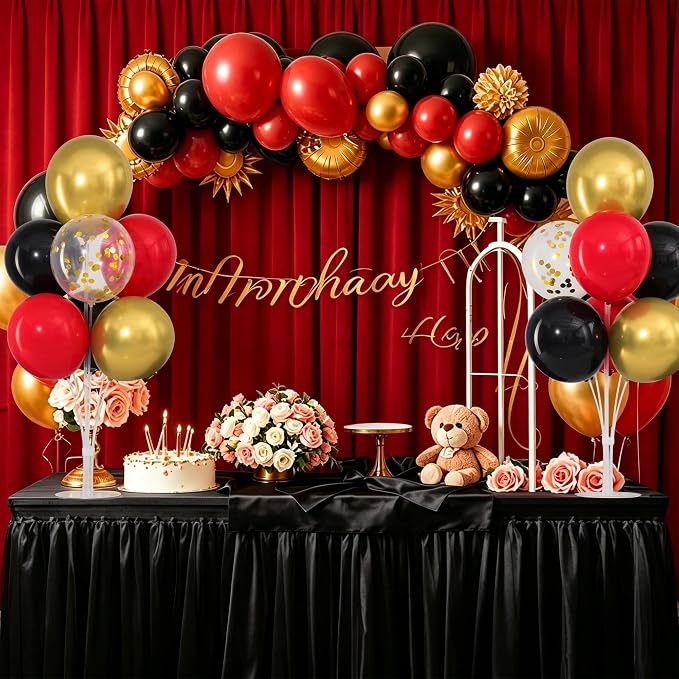 Red Black and Gold Balloons Stand - Image 2