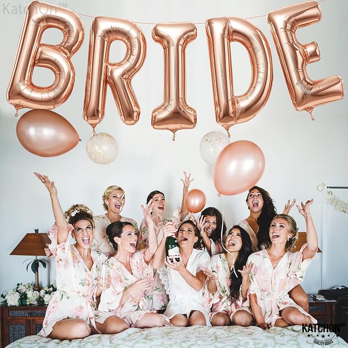 KatchOn Rose Gold Bride Balloons 40 Inch, Bachelorette Party Decorations | Rose - Image 6