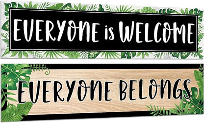 2 Pack Greenery Classroom Decorations Welcome Back to School Banner Bulletin by ZOIIWA