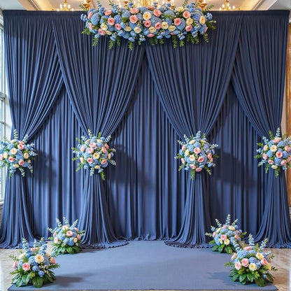 10 Panels Navy Blue Backdrop Curtains - Image 3