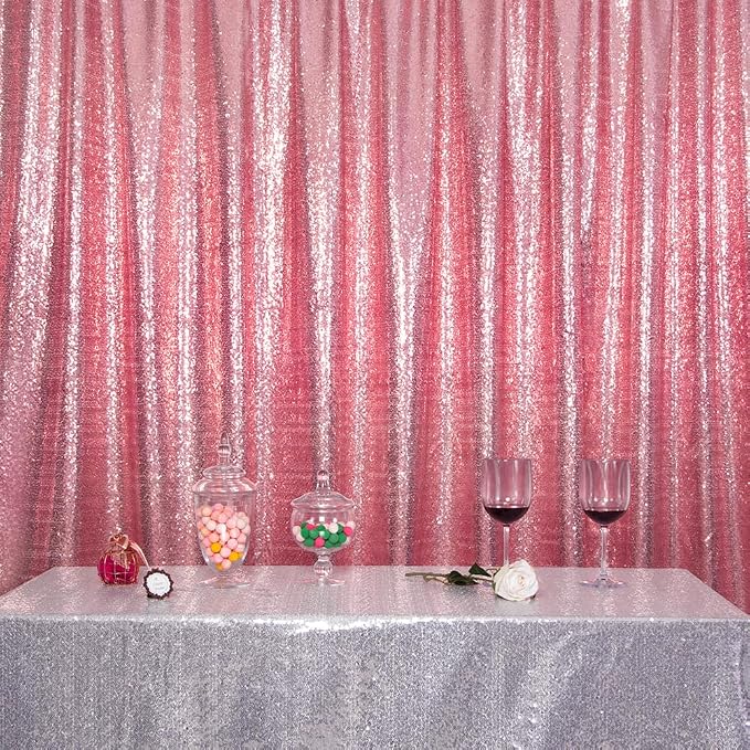 SquarePie 7x7ft Fuchsia Pink Sequin Backdrop, High Density Non-Transparent - Image 8