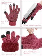 SATINIOR 6 Pieces Ear Warmer Headband Warmer Face Mask Fleece Neck Gaiter Touch Screen Winter Knit Gloves for Men and Women