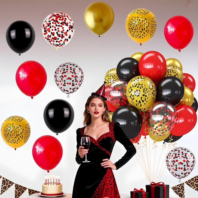 Red Black Cheetah Balloons - Image 7