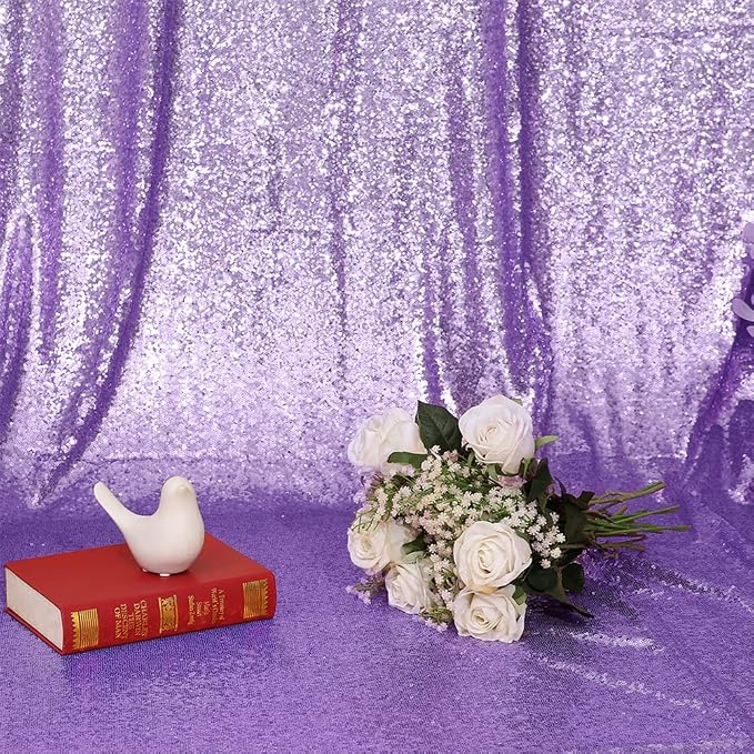 Eternal Beauty Lavender 3mm Sequin Backdrop 4x7 Ft - Image 4