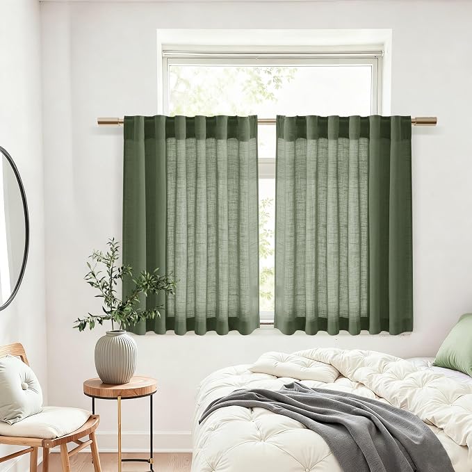 Short Linen Curtains 36 Inch Length - Image 7