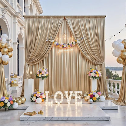 10x10FT Champagne Sequin Backdrop Curtain - Image 8