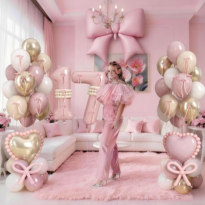 40 Inch Dusty Pink 17 Number Balloon - Image 5