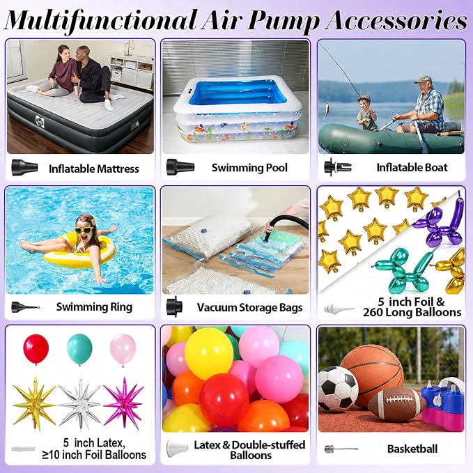 Electric Balloon Pump, 3-in-1 Portable Air Pump - Image 3