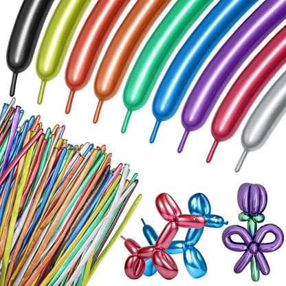 100Pcs 260 Balloons Metallic Long Balloons by KUULBELAballoons