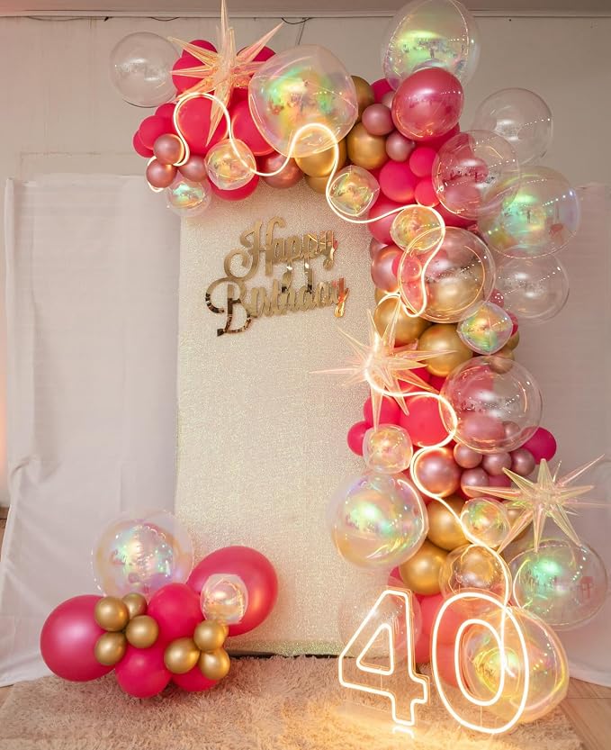 6Pcs Iridescent Round Foil Balloons, Giant 4D Clear Round Ball Balloon - Image 5
