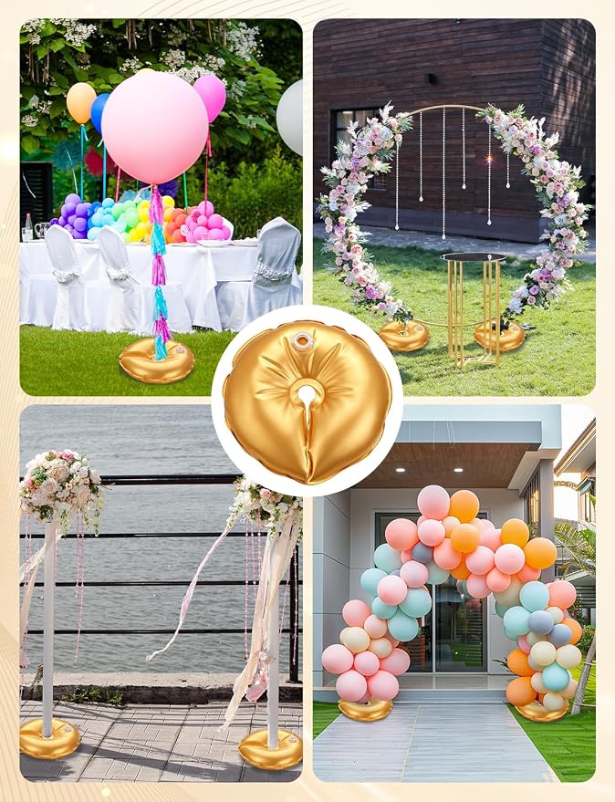 8 Pack Gold Water Weight Bags for Balloon Column Stand and Arch | Balloon - Image 7
