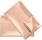 uxcell 2 Pack Silk Satin Pillowcase for Hair and Skin, Cool, Silky, Soft Breathable Pillow Cases Standard Size 20x26 Inch Sateen Pillowcase Champagne with Envelope Closure