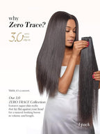 LUVME 0.59mm Zero Trace Invisible Clip in Hair Extensions, Yaki Straight 6 Pcs 100g 24 Inch, 100% Real Human Hair Clip Ins, Wider Wefts for Easy Sectioning and Long Yaki Length for Glam Looks