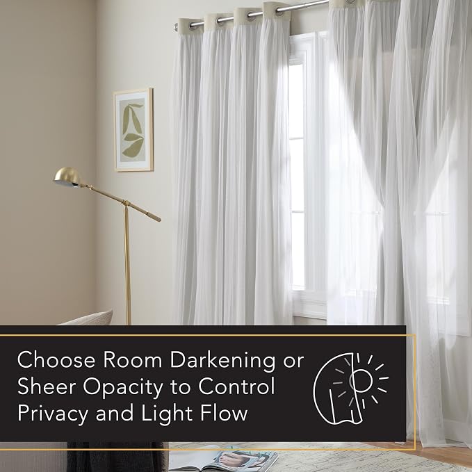 TOWN & COUNTRY LUXE Talia Double Layer Indoor Curtains, Sheer and Room - Image 5