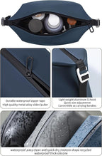 6"x 9.84" 4.5L Large Silicone Toiletry Bag,Waterproof Leakproof Foldable Travel Organizer,Dopp Kit Alternative for Men & Women,Navy Blue