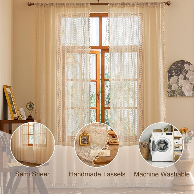 Sutuo Home Boho Curtains 2 Panels - Image 6