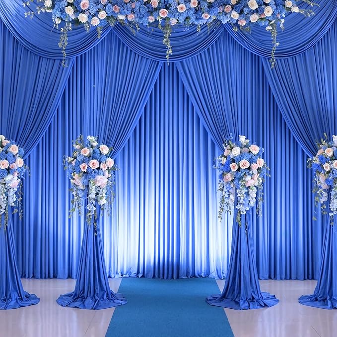 6 Panels Royal Blue Backdrop Curtains - Image 9
