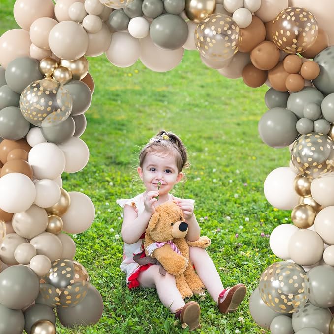 Amandir 173Pcs Dusty Green Nude Balloon Arch Garland Kit | Blush Cream White - Image 7